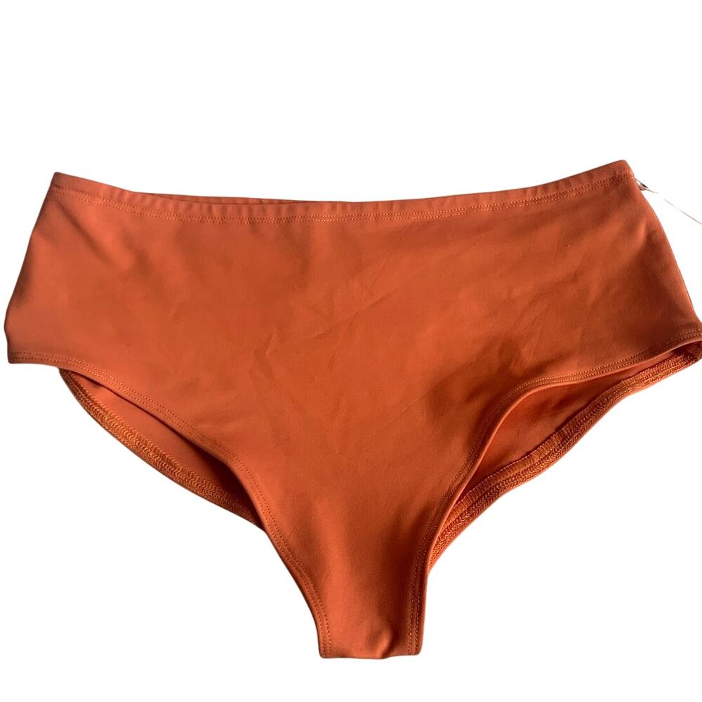 NWT Second Skin by find me now Orange High-Waist Brief Swim Bikini Bottoms